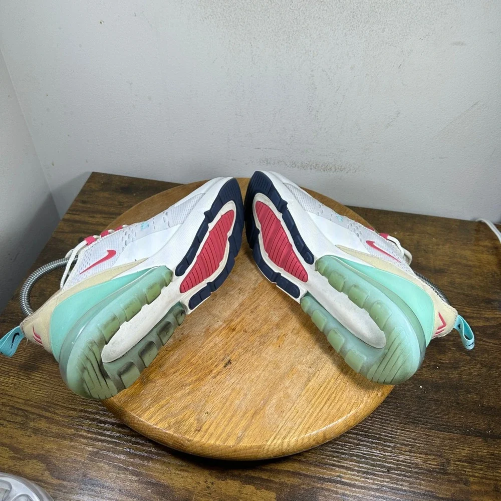 Nike Air Max 270 Women US 7.5 White Pink Teal Running DQ4698-100